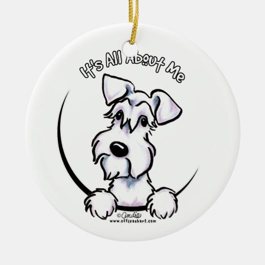 White Schnauzer IAAM Keramisch Ornament (Voorkant)