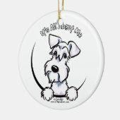 White Schnauzer IAAM Keramisch Ornament (Links)