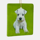 White Schnauzer Puppy Keramisch Ornament (Rechts)
