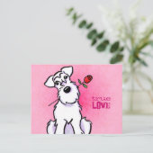 White Schnauzer Roos Love Message Custom Briefkaart (Staand voorkant)