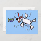 White Schnauzer Snorkeling under Blue Zee Briefkaart (Voorkant / Achterkant)