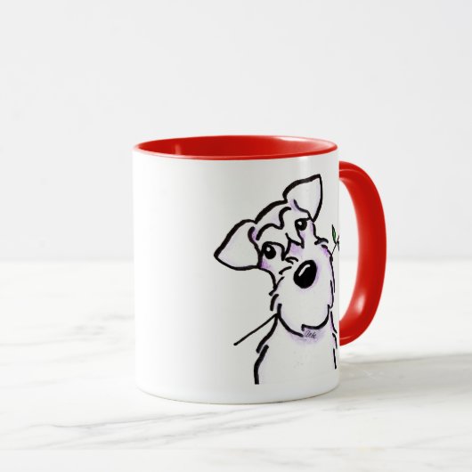 White Schnauzer Sweeite Roos Mok (Voorkant rechts)