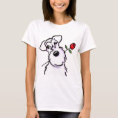 White Schnauzer Sweeite Roos T-shirt (Voorkant)
