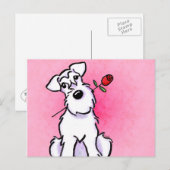 White Schnauzer SweeLieverd Off-Leash Art™ Briefkaart (Voorkant / Achterkant)