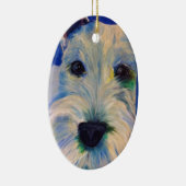 White Schnauzer's RULE! Keramisch Ornament (Rechts)