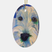 White Schnauzer's RULE! Keramisch Ornament (Links)