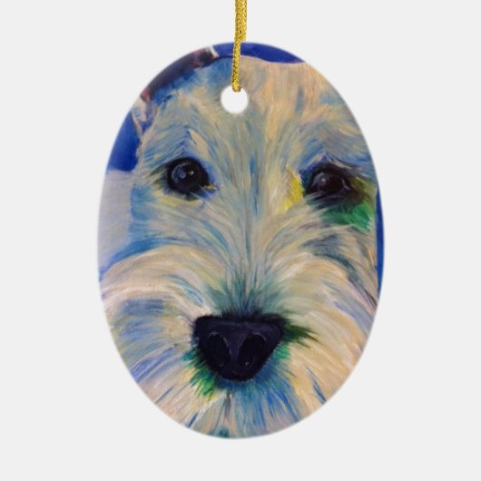 White Schnauzer's RULE! Keramisch Ornament (Voorkant)