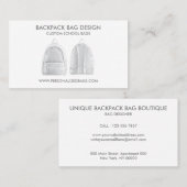 White School-rugzak Visitekaartje (Voorkant / Achterkant)