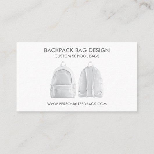 White School-rugzak Visitekaartje (Voorkant)