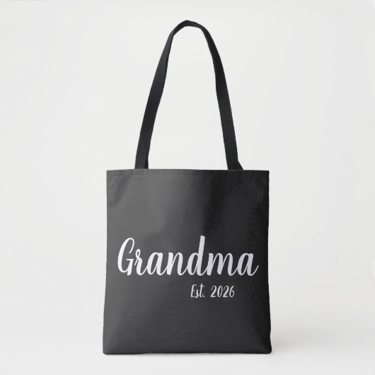 White Schrift Oprichting Oma Tote Bag (Voorkant)