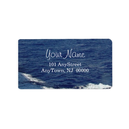 White schuimOcean Waves Etiket (Voorkant)