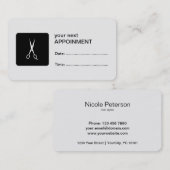 White Scissors Appointment Card Afsprakenkaartje (Voorkant / Achterkant)