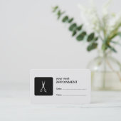 White Scissors Appointment Card Afsprakenkaartje (Staand voorkant)
