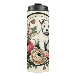 White Scottish Terrier Art Schattige Scottie Thermosbeker
