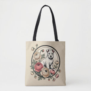 White Scottish Terrier Art Schattige Scottie Tote Bag