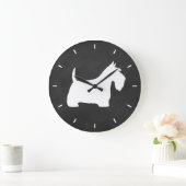 White Scottish Terrier Silhouette Grote Klok (Huis)
