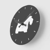White Scottish Terrier Silhouette Ronde Klok (Hoek)