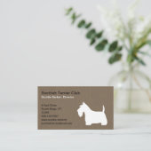 White Scottish Terrier Silhouette | Scottie Dog Bu Visitekaartje (Staand voorkant)