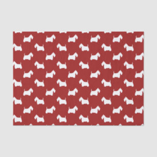 White Scottish Terrier Silhouettes Pattern Red Tissuepapier