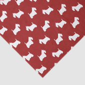 White Scottish Terrier Silhouettes Pattern Red Tissuepapier (Detail)