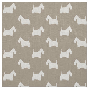 White Scottish Terrier Silhouettes Scottie Dogs Stof