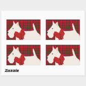 White Scottish Terrier Tartan  Rechthoekige Sticker (Vel)