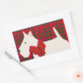White Scottish Terrier Tartan  Rechthoekige Sticker (Envelop)