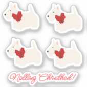 White Scottish Terrier Tartan  Sticker (Voorkant)
