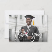 White Script afstuderen Dank je kaart (Voorkant)