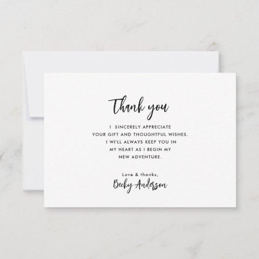 White Script afstuderen Dank je kaart (Achterkant)