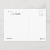 White Script Annuleringsaankondiging Briefkaart (Achterkant)