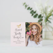 White script apotheek afstudeerder aankondiging in briefkaart (Staand voorkant)