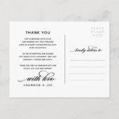 White Script Bedankt voor je bruiloft foto Collage Aankondigingskaart (Achterkant)