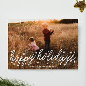White Script Big Photo Holiday Kerstmis Kaart