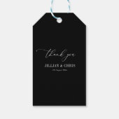 White Script Black Wedding Cadeaulabel (Achterkant)