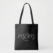 White Script Established Mom Black