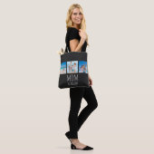 White Script Established Mom Black Tote Bag (Op model)