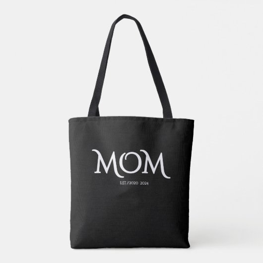 White Script Established Mom Mother's Day  Tote Bag (Achterkant)