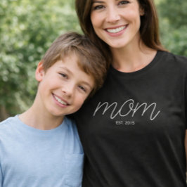 White Script Established Mom T-shirt