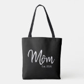 White Script Established Mom Tote Bag (Achterkant)