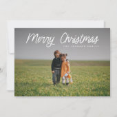 White Script Full-Kerstmis Feestdagenkaart (Voorkant)