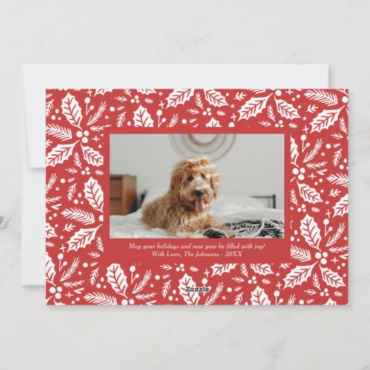 White Script Full-Kerstmis Feestdagenkaart (Achterkant)