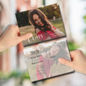 White Script GRADUATE Foto Bedankt Briefkaart