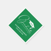 White Script Graduation Cap groen Servet (Hoek)
