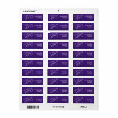 White Script Graduation Purple Return Address Etiket (Full Sheet)