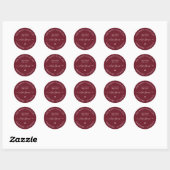 White Script Het toekomstige bruiloft retour adres Ronde Sticker (Vel)