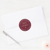 White Script Het toekomstige bruiloft retour adres Ronde Sticker (Envelop)