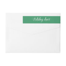 White Script Holiday Cheer Adresetiketten