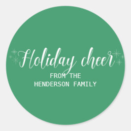 White Script Holiday Cheer Ronde Sticker