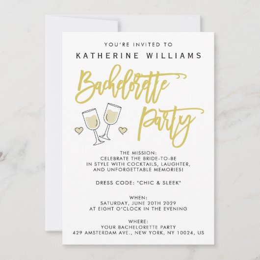 White Script Island Citrus Bachelorette Party Kaart (Voorkant)